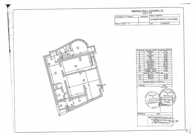 Cladire S+P+2+M centrul orasului pe Bld.Mamaia cu 3 apartamente+spatiu comercial